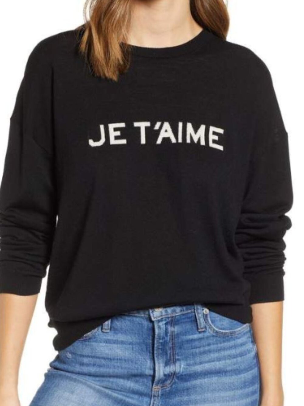 Zadig & Voltaire Je T'aime Crew 100% Merino Wool Knit Sweater. M